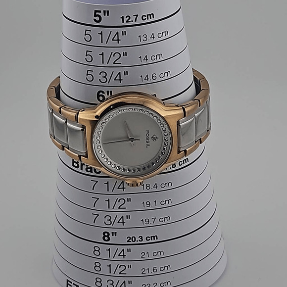 Fossil Dress Collection FS4419 Rose Gold Two Tone Watch New Battery - Picture 8 of 8